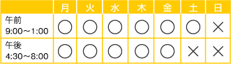 診療時間表